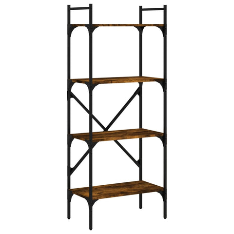 vidaXL Bookcase 4-Tier Smoked Oak 56x31.5x138.5 cm Engineered Wood