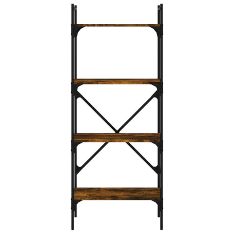 vidaXL Bookcase 4-Tier Smoked Oak 56x31.5x138.5 cm Engineered Wood