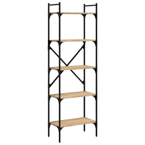 vidaXL Bookcase 5-Tier Sonoma Oak 56x31.5x174 cm Engineered Wood