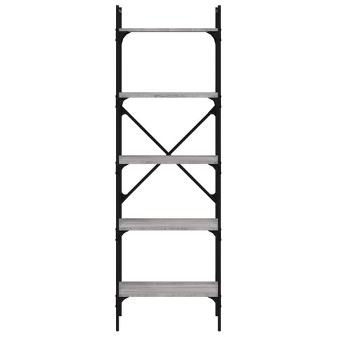 vidaXL Bookcase 5-Tier Grey Sonoma 56x31.5x174 cm Engineered Wood