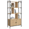 vidaXL Bookcase with Doors Sonoma Oak 76.5x30x154.5 cm Engineered Wood