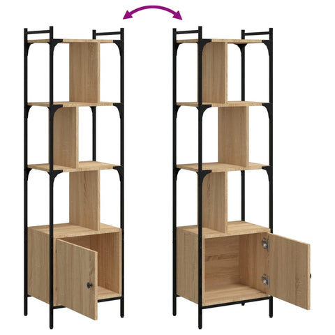 vidaXL Bookcase with Door Sonoma Oak 44.5x30x154.5 cm Engineered Wood