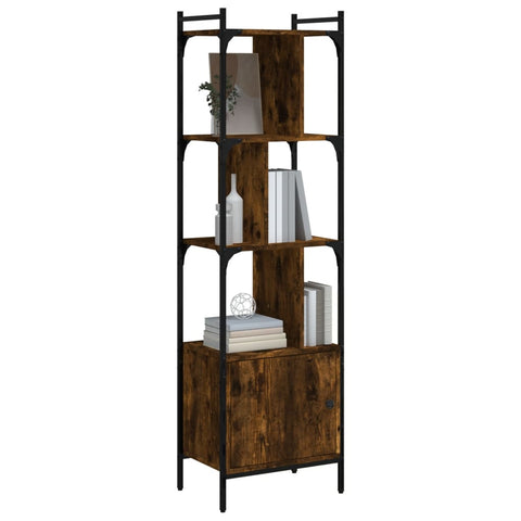 vidaXL Bookcase with Door Smoked Oak 44.5x30x154.5 cm Engineered Wood