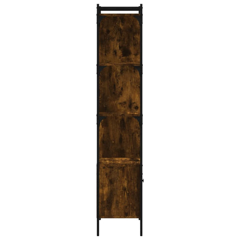 vidaXL Bookcase with Door Smoked Oak 44.5x30x154.5 cm Engineered Wood