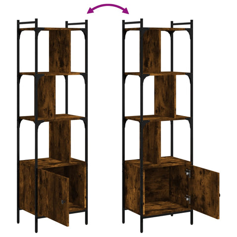 vidaXL Bookcase with Door Smoked Oak 44.5x30x154.5 cm Engineered Wood