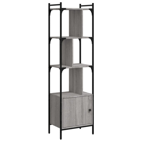 vidaXL Bookcase with Door Grey Sonoma 44.5x30x154.5 cm Engineered Wood