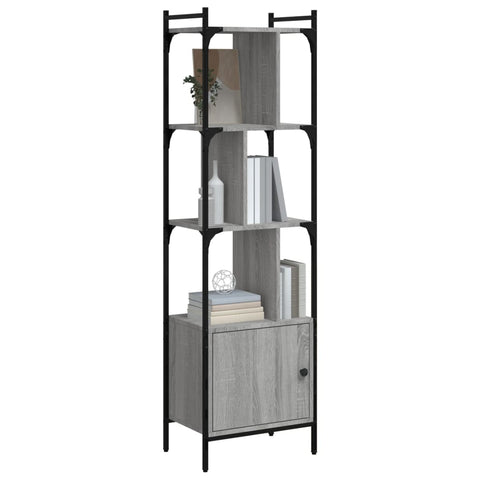 vidaXL Bookcase with Door Grey Sonoma 44.5x30x154.5 cm Engineered Wood