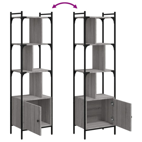 vidaXL Bookcase with Door Grey Sonoma 44.5x30x154.5 cm Engineered Wood
