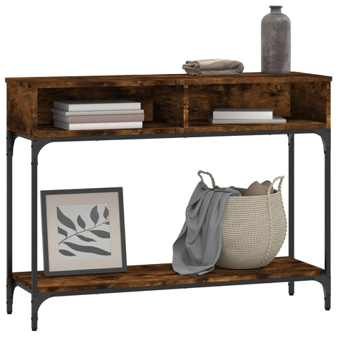 vidaXL Console Table Smoked Oak 100x30.5x75 cm Engineered Wood