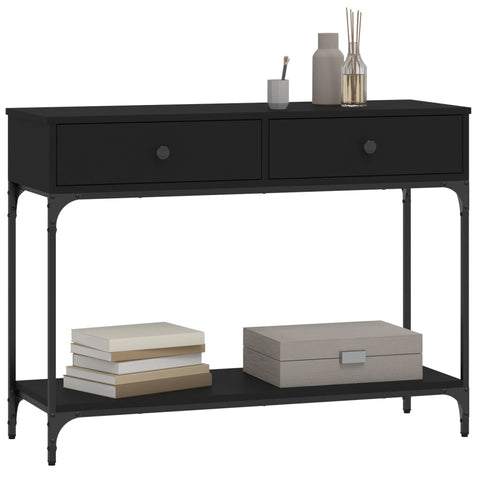 vidaXL Console Table Black 100x34.5x75 cm Engineered Wood