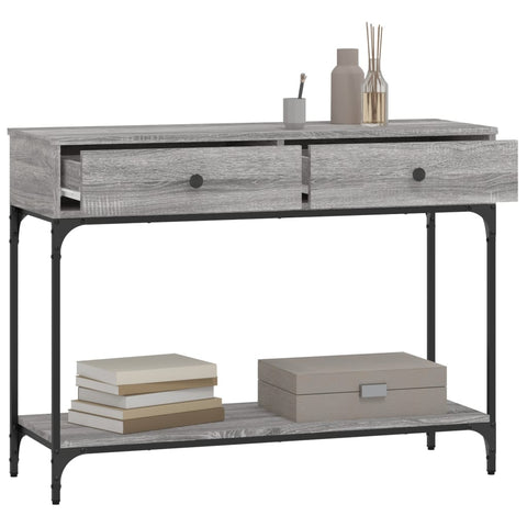 vidaXL Console Table Grey Sonoma 100x34.5x75 cm Engineered Wood