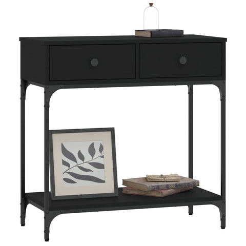 vidaXL Console Table Black 75x34.5x75 cm Engineered Wood