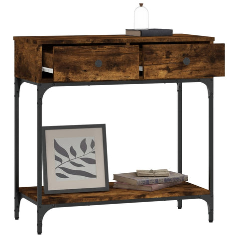 vidaXL Console Table Smoked Oak 75x34.5x75 cm Engineered Wood