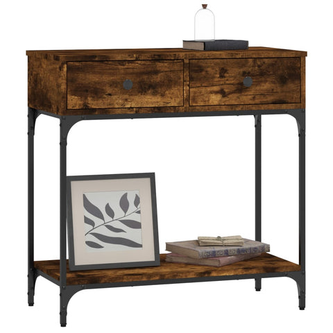 vidaXL Console Table Smoked Oak 75x34.5x75 cm Engineered Wood