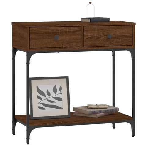 vidaXL Console Table Brown Oak 75x34.5x75 cm Engineered Wood