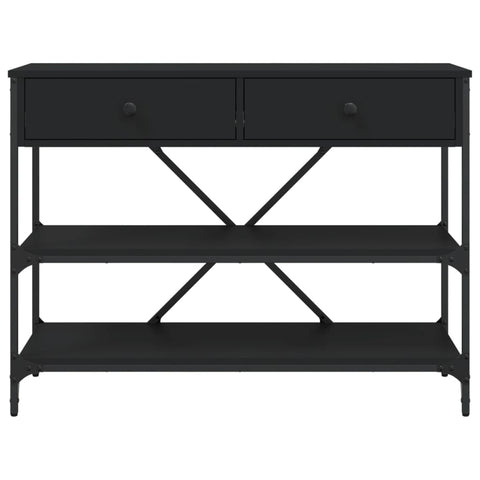 vidaXL Console Table with Drawers and Shelves Black Engineered Wood
