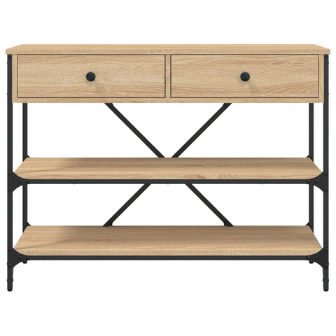 vidaXL Console Table with Drawers and Shelves Sonoma Oak Engineered Wood