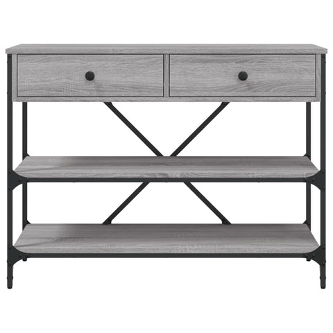 vidaXL Console Table with Drawers and Shelves Grey Sonoma Engineered Wood