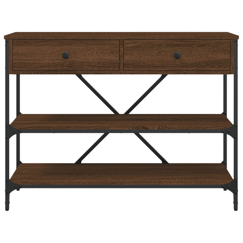 vidaXL Console Table with Drawers and Shelves Brown Oak Engineered Wood