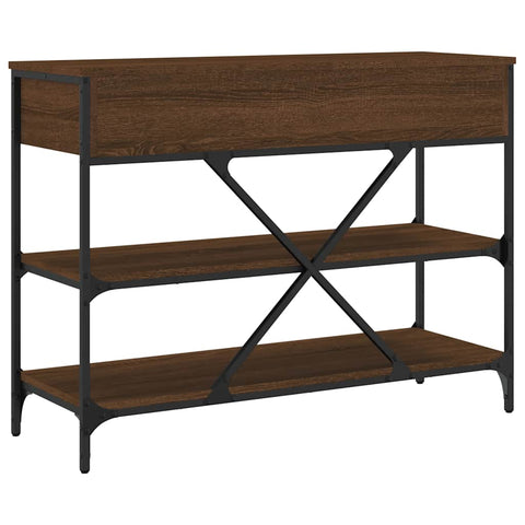 vidaXL Console Table with Drawers and Shelves Brown Oak Engineered Wood