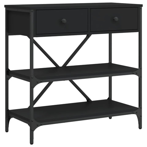 vidaXL Console Table Black 75x34.5x75 cm Engineered Wood