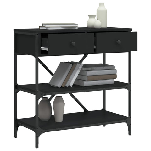 vidaXL Console Table Black 75x34.5x75 cm Engineered Wood