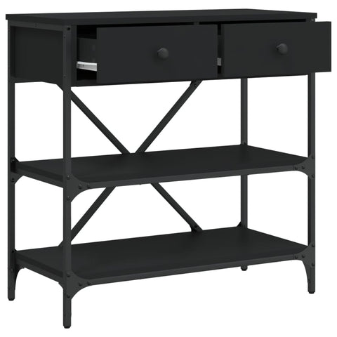 vidaXL Console Table Black 75x34.5x75 cm Engineered Wood