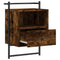vidaXL Bedside Cabinet Wall-mounted Smoked Oak 40x30x61 cm Engineered Wood