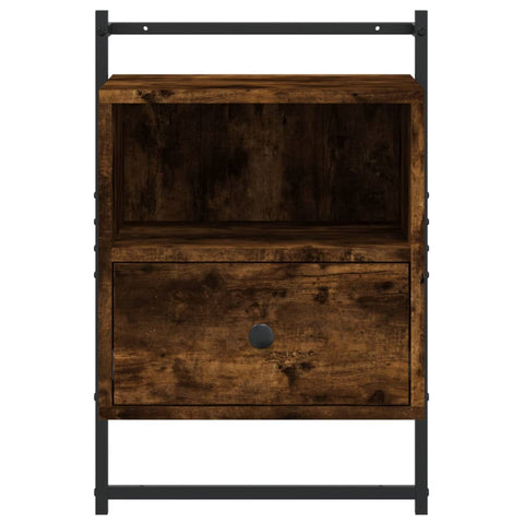 vidaXL Bedside Cabinet Wall-mounted Smoked Oak 40x30x61 cm Engineered Wood