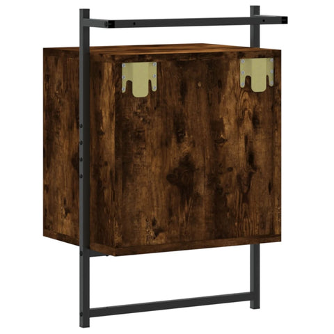 vidaXL Bedside Cabinet Wall-mounted Smoked Oak 40x30x61 cm Engineered Wood