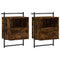 vidaXL Bedside Cabinets Wall-mounted 2 pcs Smoked Oak 40x30x61 cm Engineered Wood