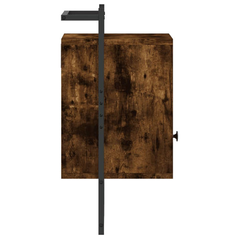 vidaXL Bedside Cabinets Wall-mounted 2 pcs Smoked Oak 40x30x61 cm Engineered Wood