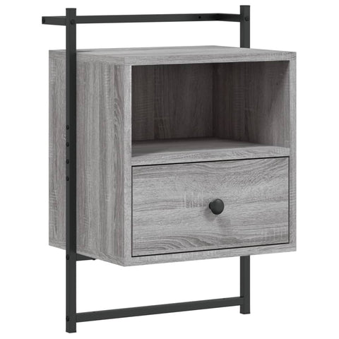 vidaXL Bedside Cabinets Wall-mounted 2 pcs Grey Sonoma 40x30x61 cm Engineered Wood