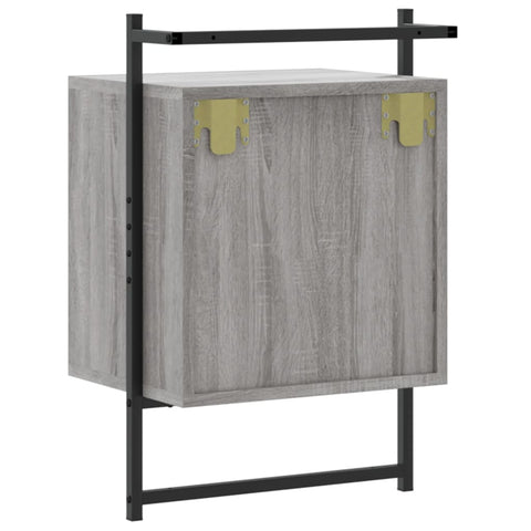 vidaXL Bedside Cabinets Wall-mounted 2 pcs Grey Sonoma 40x30x61 cm Engineered Wood
