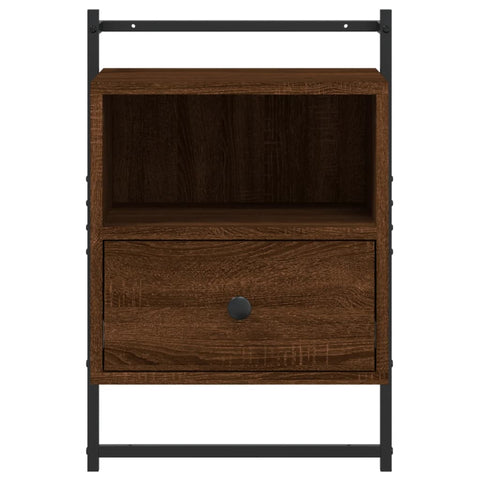 vidaXL Bedside Cabinet Wall-mounted Brown Oak 40x30x61 cm Engineered Wood