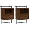 vidaXL Bedside Cabinets Wall-mounted 2 pcs Brown Oak 40x30x61 cm Engineered Wood