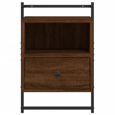 vidaXL Bedside Cabinets Wall-mounted 2 pcs Brown Oak 40x30x61 cm Engineered Wood