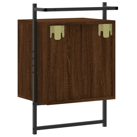 vidaXL Bedside Cabinets Wall-mounted 2 pcs Brown Oak 40x30x61 cm Engineered Wood