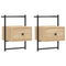 vidaXL Bedside Cabinets Wall-mounted 2 pcs Sonoma Oak 35x30x51 cm Engineered Wood