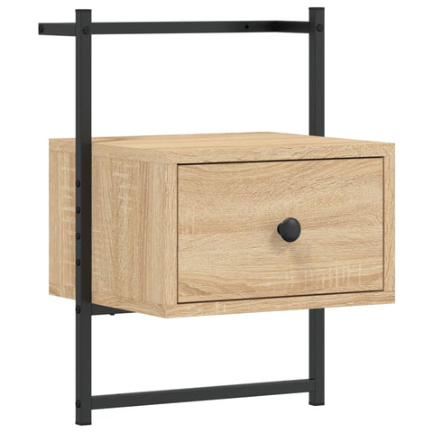 vidaXL Bedside Cabinets Wall-mounted 2 pcs Sonoma Oak 35x30x51 cm Engineered Wood