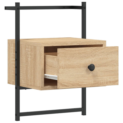 vidaXL Bedside Cabinets Wall-mounted 2 pcs Sonoma Oak 35x30x51 cm Engineered Wood