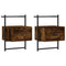 vidaXL Bedside Cabinets Wall-mounted 2 pcs Smoked Oak 35x30x51 cm Engineered Wood