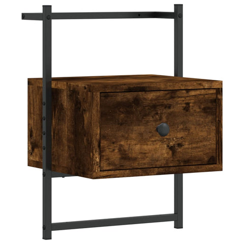 vidaXL Bedside Cabinets Wall-mounted 2 pcs Smoked Oak 35x30x51 cm Engineered Wood