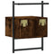 vidaXL Bedside Cabinets Wall-mounted 2 pcs Smoked Oak 35x30x51 cm Engineered Wood