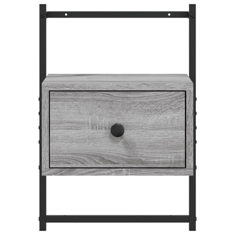 vidaXL Bedside Cabinet Wall-mounted Grey Sonoma 35x30x51 cm Engineered Wood