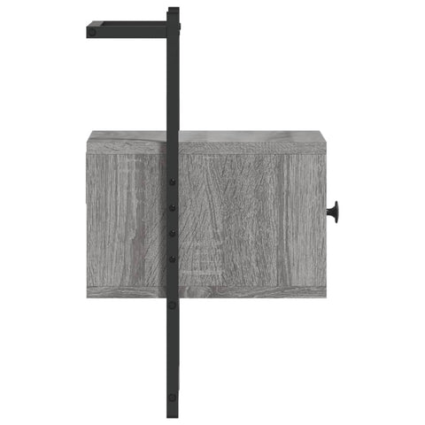 vidaXL Bedside Cabinet Wall-mounted Grey Sonoma 35x30x51 cm Engineered Wood