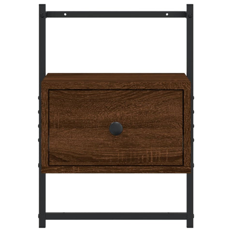 vidaXL Bedside Cabinet Wall-mounted Brown Oak 35x30x51 cm Engineered Wood