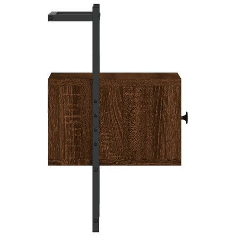 vidaXL Bedside Cabinet Wall-mounted Brown Oak 35x30x51 cm Engineered Wood