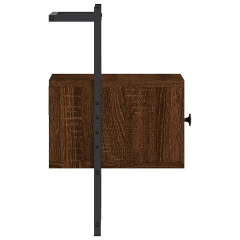 vidaXL Bedside Cabinets Wall-mounted 2 pcs Brown Oak 35x30x51 cm Engineered Wood
