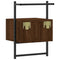 vidaXL Bedside Cabinets Wall-mounted 2 pcs Brown Oak 35x30x51 cm Engineered Wood